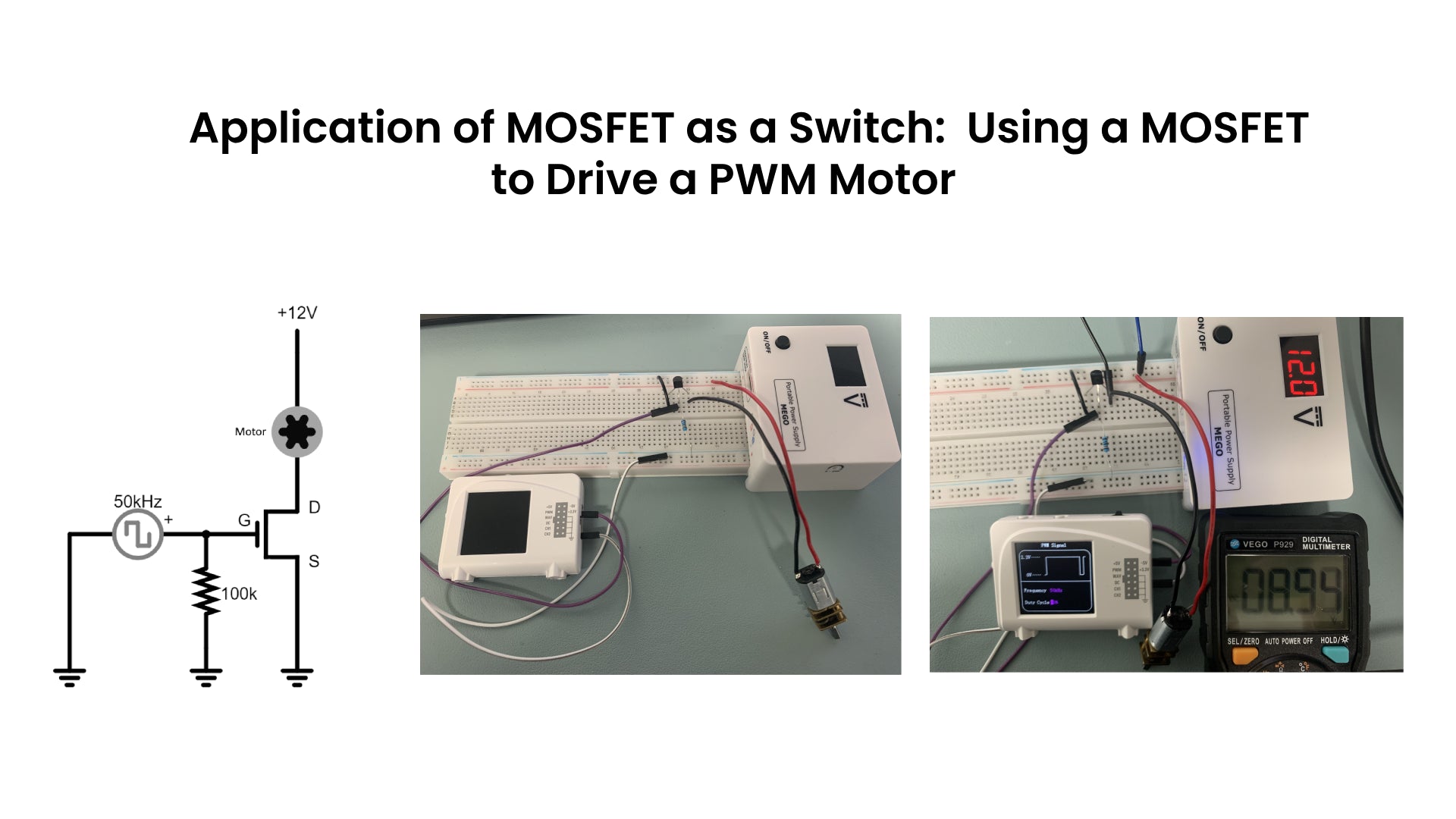 Application of MOSFET as a Switch:  Using a MOSFET to Drive a PWM Motor