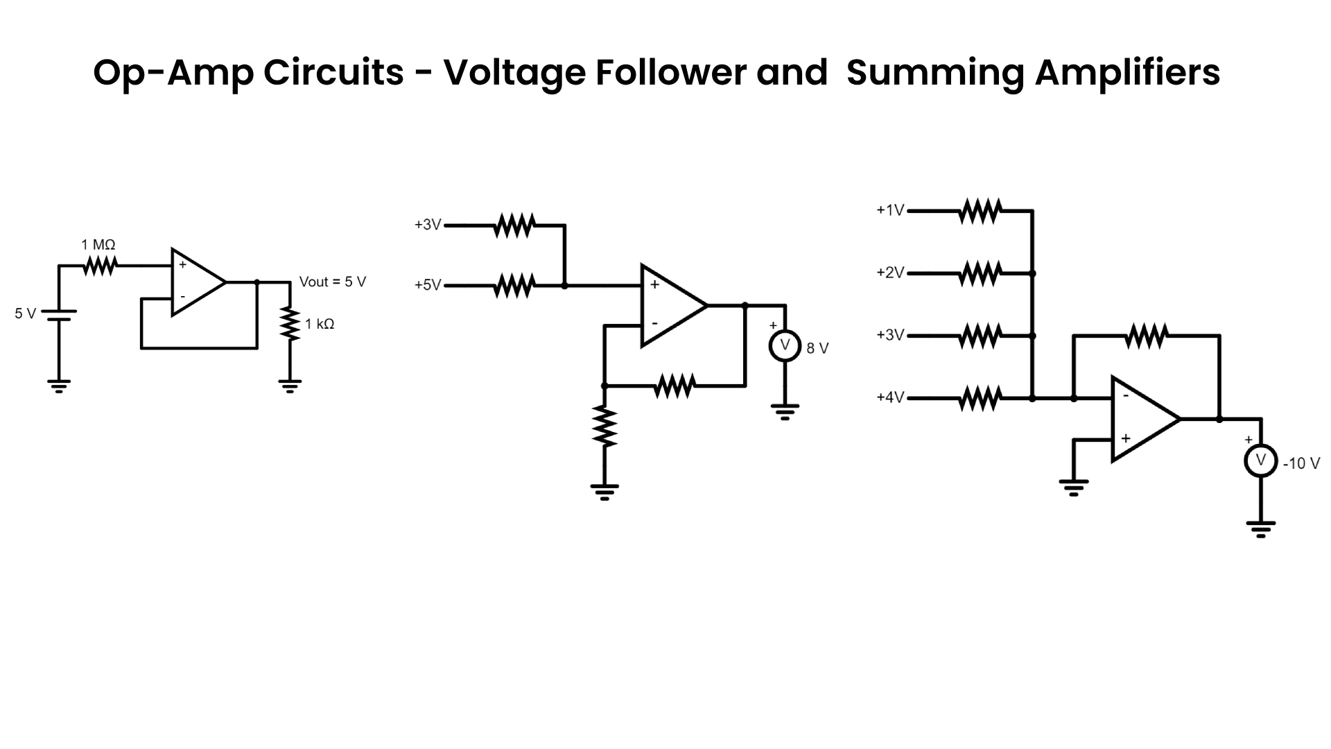 Op-Amp Circuits - Voltage Follower and Summing Amplifiers